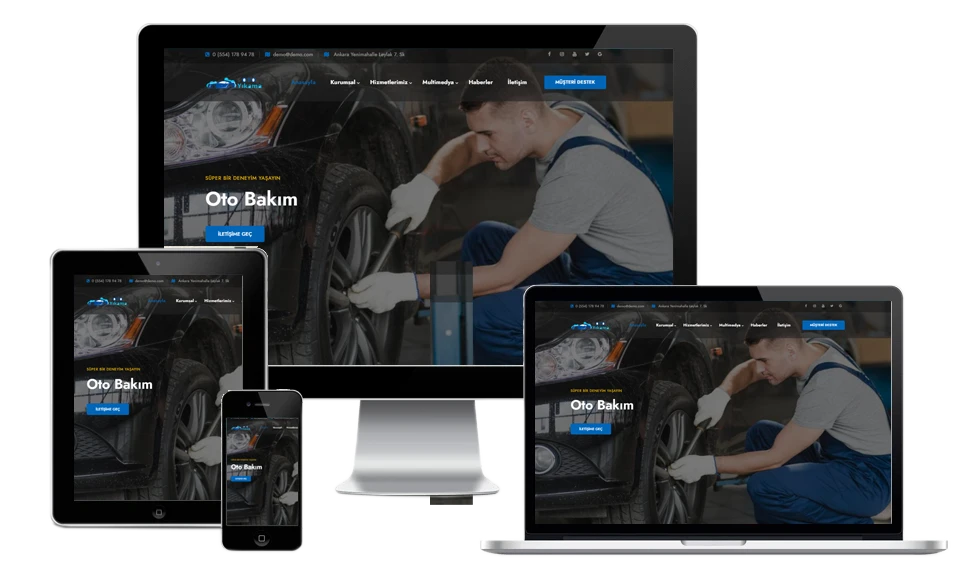 Tamirhane ve Araç Yıkama Web Sitesi